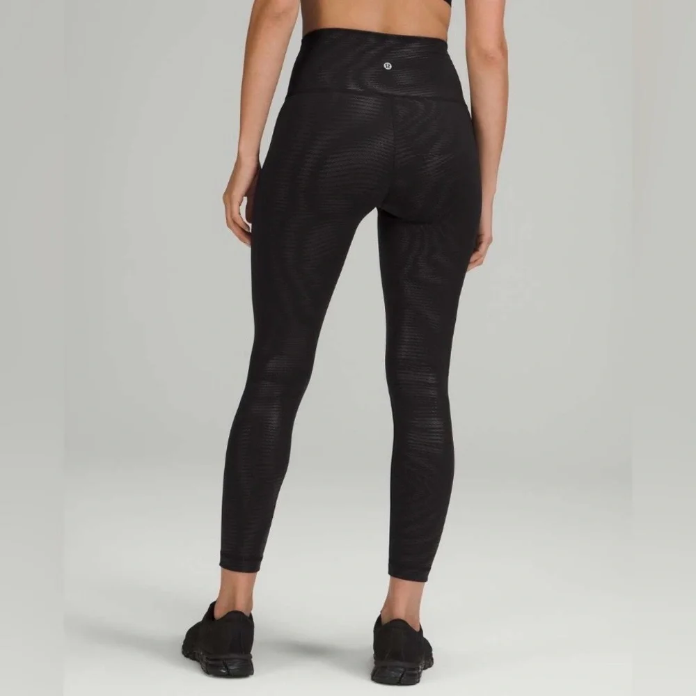 RARE Lululemon Wunder Train Tight Leggings 25”Shapeshifter Foil Black Size 4 NWT